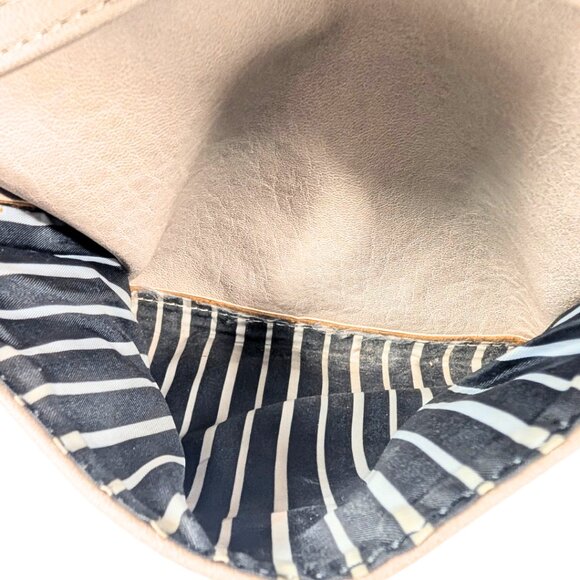 Miztique Beige Faux Leather Lined Zip Convertible Backpack Lots of Pockets - Picture 9 of 12